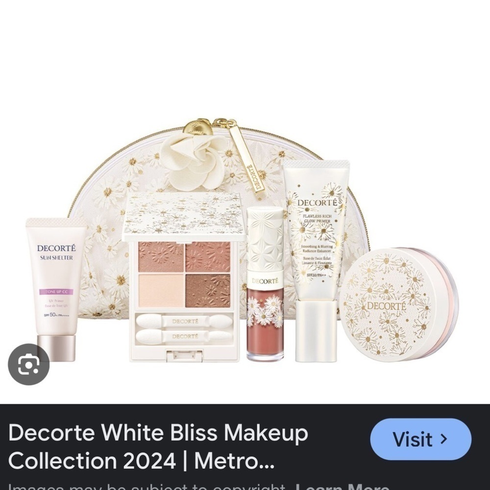NEW-DECORTÉ "White Bliss Collection" Makeup Kit with Pouch Xmas 2024 col… - Picture 1 of 4